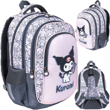 PLECAK TORNISTER SZKOLNY 4-KOMOROWY BPL-58 KUROMI PINK RÓŻOWY