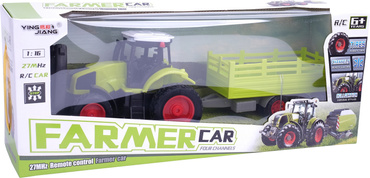 DUŻY TRAKTOR STEROWANY Z PRZYCZEPĄ RC CIĄGNIK 39cm USB