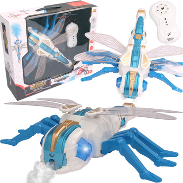 DUŻA WAŻKA ZDALNIE STEROWANA ROZPYLA MGŁĘ LED PILOT ROBOT R/C owad DRAKENA NIEBIESKA
