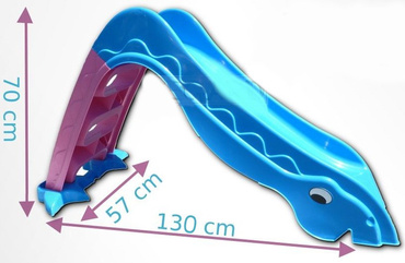 STABILNA ZJEŻDŻALNIA DINO z podstawą 135cm BŁĘKIT + GRATIS