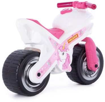 MOTOREK ROWEREK BIEGOWY JEŹDZIK DUŻY MOTOR MX JEDNOROŻEC 69cm BIAŁO-RÓŻOWY