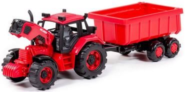TRAKTOR Z PRZYCZEPKĄ BELARUS ZESTAW POLESIE CZERWONY