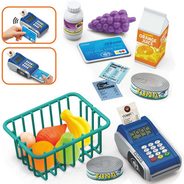 SUPERMARKET TERMINAL PŁATNICZY DLA DZIECI CZYTNIK KART SKLEP zestaw
