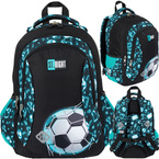 ST.RIGHT PLECAK SZKOLNY 3-KOMOROWY TORNISTER KLASA 1-3 PIŁKA NOŻNA BP-26 NEON FOOTBALL