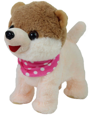 PIESEK INTERAKTYWNY CHODZĄCY NA SMYCZY PIES CHODZI SZCZEKA MERDA REAGUJE NA DOTYK