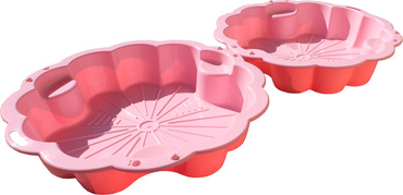 PIASKOWNICA STOKROTKA RÓŻOWA DUŻA PODWÓJNA 2W1 ZESTAW 2 sztuki PASTEL RÓŻ