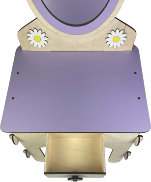 DREWNIANA TOALETKA  dla dziewczynki Z TABORETEM I AKCESORIAMI