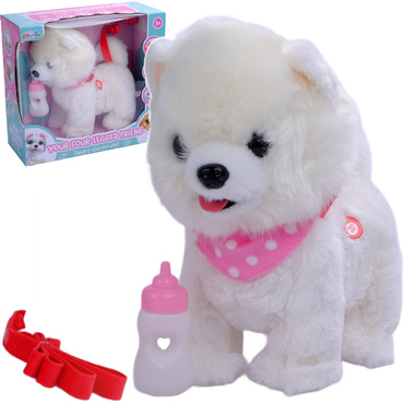 PIESEK INTERAKTYWNY CHODZĄCY PIES CHODZI SZCZEKA MERDA LIŻE REAGUJE NA DOTYK