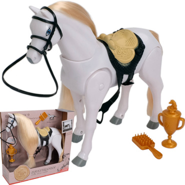 DUŻY CHODZĄCY KOŃ DLA LALKI LALEK Konik BIAŁY KUCYK DŹWIĘKI KONIA