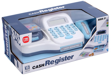 KASA SKLEPOWA DLA DZIECI Z KALKULATOREM elektroniczna SKANER WAGA akcesoria