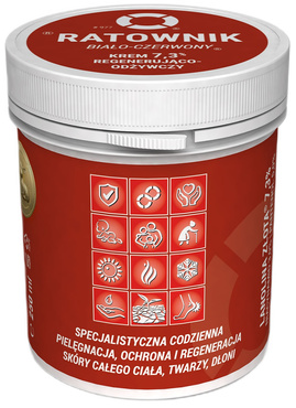 KREM RATOWNIK multifunkcyjny ochronny regenerujący MAŚĆ LANOLINOWA 250g RETTER