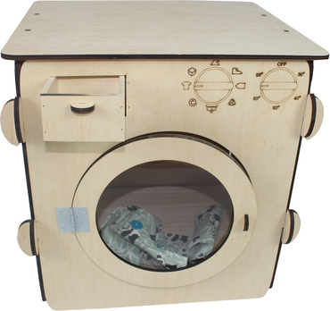 DUŻY DREWNIANY ZESTAW DO PRANIA DLA DZIECI PRALKA SUSZARKA DESKA AKCESORIA