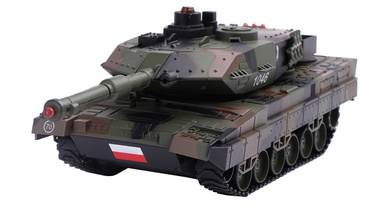 DUŻY CZOŁG LEOPARD NA PILOTA R/C LED DŹWIĘK + USB