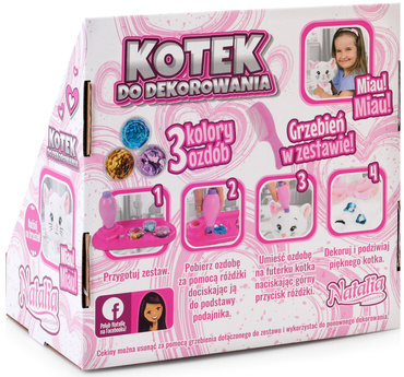 KOTEK DO DEKOROWANIA ZESTAW AKCESORIA PLUSZOWY KOT MIAUCZY NATALIA