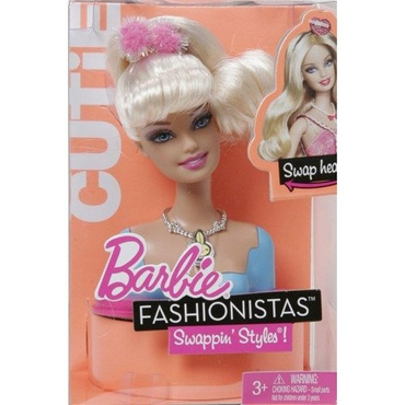 BARBIE FASHIONISTAS Zmień Swój Styl  GŁOWA CUTIE