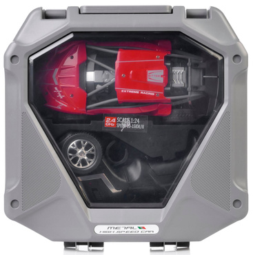 AUTO WYŚCIGOWE SAMOCHÓD METALOWY RC AKUMULATOR WALIZKA CZERWONY