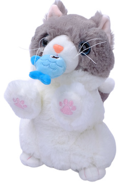 KOTEK INTERAKTYWNY Z RYBKĄ reaguje na dotyk NAGRYWA dźwięki