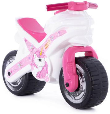 MOTOREK ROWEREK BIEGOWY JEŹDZIK DUŻY MOTOR MX JEDNOROŻEC 69cm BIAŁO-RÓŻOWY