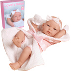 LALKA BOBAS REALISTYCZNA + AKCESORIA kocyk becik smoczek 38 cm NA PREZENT