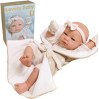 LALKA BOBAS REALISTYCZNA + AKCESORIA kocyk becik smoczek 38 cm NA PREZENT