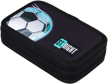 PIÓRNIK PODWÓJNY Z WYPOSAŻENIEM ST.RIGHT PC-04 PIŁKA NOŻNA NEON FOOTBALL
