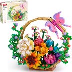 KLOCKI KWIATY ZESTAW BUKIET KWIATÓW W KOSZYCZKU 641 el.
