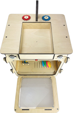 DUŻA DREWNIANA ZMYWARKA ZE ŚWIATŁEM ZLEWEM I AKCESORIAMI DLA DZIECI Naturalna