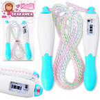 SKAKANKA DLA DIECI Z LICZNIKIEM SKOKÓW BIAŁO NIEBIESKA NATALIA