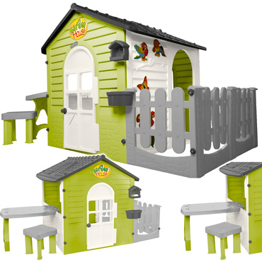 DOMEK OGRODOWY DLA DZIECI Z PŁOTKIEM I STOLIKIEM DUŻY XXL Mochtoys