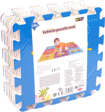 MATA PIANKOWA EVA 86x86 PUZZLE DYWAN POJAZDY 9el