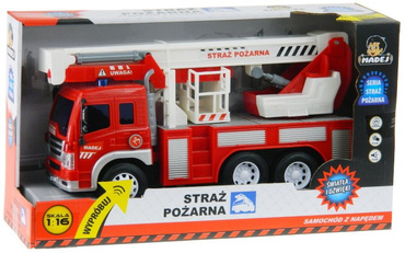 Madej STRAŻ POŻARNA światło dźwięk NAPĘD Auto 30cm