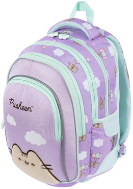 PLECAK TORNISTER SZKOLNY 4-KOMOROWY DLA DZIEWCZYNKI KOT PUSHEEN VIOLET BPL-58