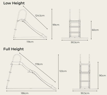 ZJEŻDZALNIA OGRODOWA dla dzieci METALOWA DUŻA 2w1 124-178cm ROŚNIE Z DZIECKIEM TP Toys