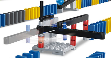 DOMINO GRA KLOCKI PRZESZKODY ZESTAW 120 klocków + 11 dodatków TOR