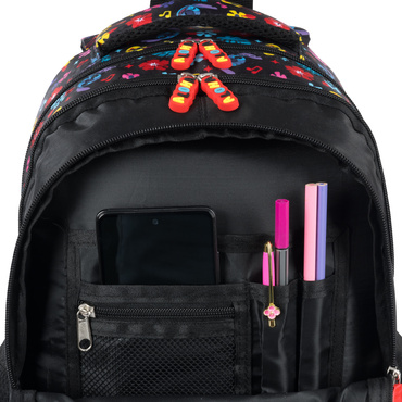 PLECAK TORNISTER SZKOLNY 4-KOMOROWY BPL-58 STITCH BLACK ALOHA