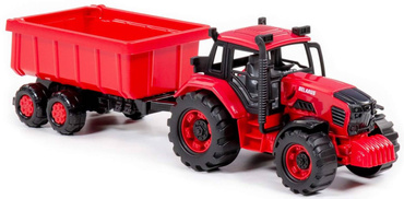 TRAKTOR Z PRZYCZEPKĄ BELARUS ZESTAW POLESIE CZERWONY