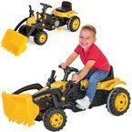 OGROMNY TRAKTOR NA PEDAŁY KOPARKA Z ŁYŻKĄ DLA DZIECI XL ŻÓŁTY
