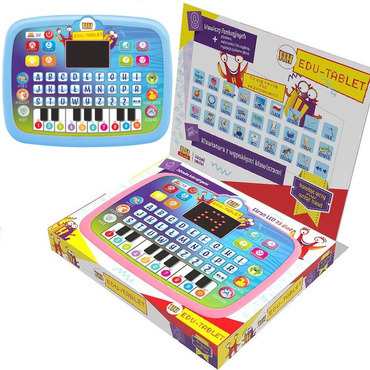 TABLET LAPTOP EDUKACYJNY DOTYKOWY dla dzieci LCD MÓWI PL PIANINKO NIEBIESKI