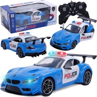 AUTO POLICJA STEROWANE RC SAMOCHÓD AKUMULATOR LED OTWIERANE DRZWI Z PILOTA USB