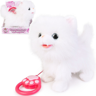 INTERAKTYWNY KOTEK CHODZĄCY NA SMYCZY chodzi miauczy BIAŁY KOT NATALIA