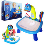 STOLIK Z PROJEKTOREM DO RYSOWANIA RZUTNIK ZESTAW NIEBIESKI