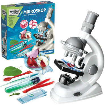 MIKROSKOP 600x dla dzieci NAUKOWA ZABAWA akcesoria Clementoni