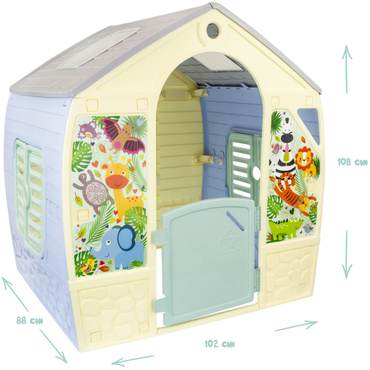 DOMEK OGRODOWY DLA DZIECI OKIENNICE ŚWIETLIKI HAPPY HOUSE SAFARI PASTEL