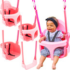 HUŚTAWKA KUBEŁKOWA 4w1 ROŚNIE RAZEM Z DZIECKIEM 6m+ TP TOYS QUADPOD różowa