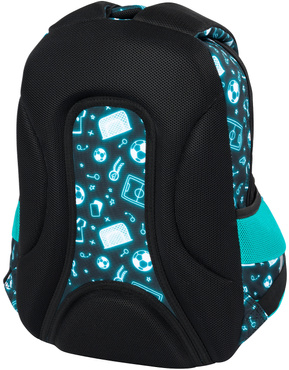 ST.RIGHT PLECAK SZKOLNY 3-KOMOROWY TORNISTER KLASA 1-3 PIŁKA NOŻNA BP-26 NEON FOOTBALL