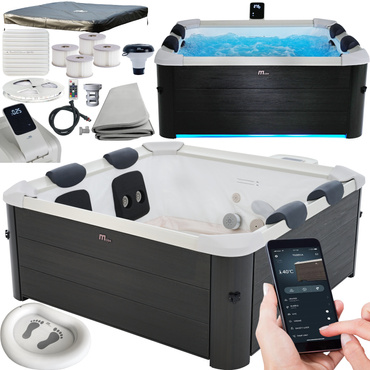 DUŻE WANNA SPA SZTYWNA PANELOWA OSLO 6 os. OZON HYDROMASAŻ WIFI