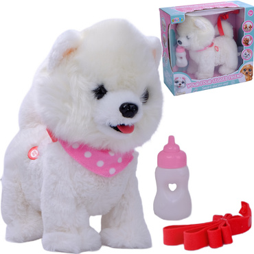 PIESEK INTERAKTYWNY CHODZĄCY PIES CHODZI SZCZEKA MERDA LIŻE REAGUJE NA DOTYK