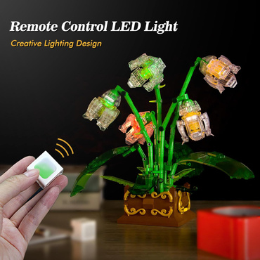 KLOCKI KWIATY ORCHIDEA ZESTAW 501 el. PODŚWIETLANE LED PILOT