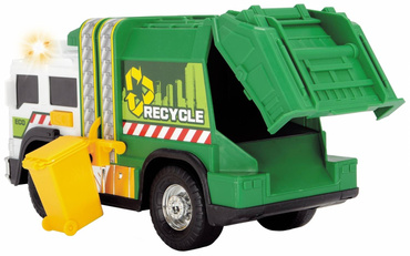 DICKIE TOYS ZIELONA ŚMIECIARKA Z KOSZEM Światło Dźwięk Auto