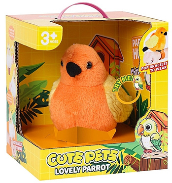 PAPUGA GADAJĄCA POWTARZAJĄCA MÓWI opaska na rękę MASKOTKA INTERAKTYWNA